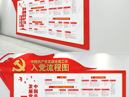 红色党员活动室党建文化墙廉政文化墙形象墙图片 设计效果图下载